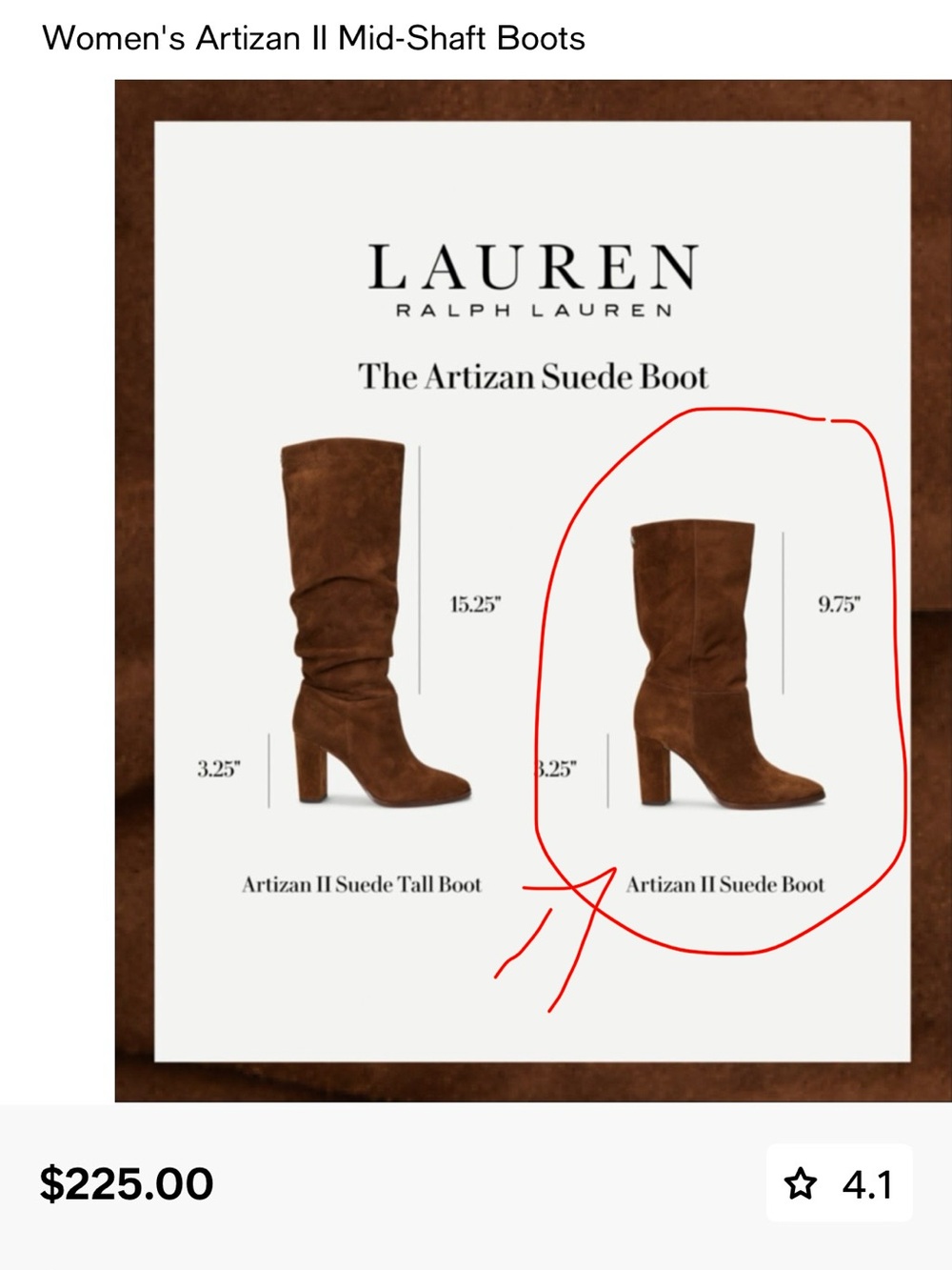 Lauren Ralph Lauren Tobacco Brown Suede Knee-High Heeled Boots